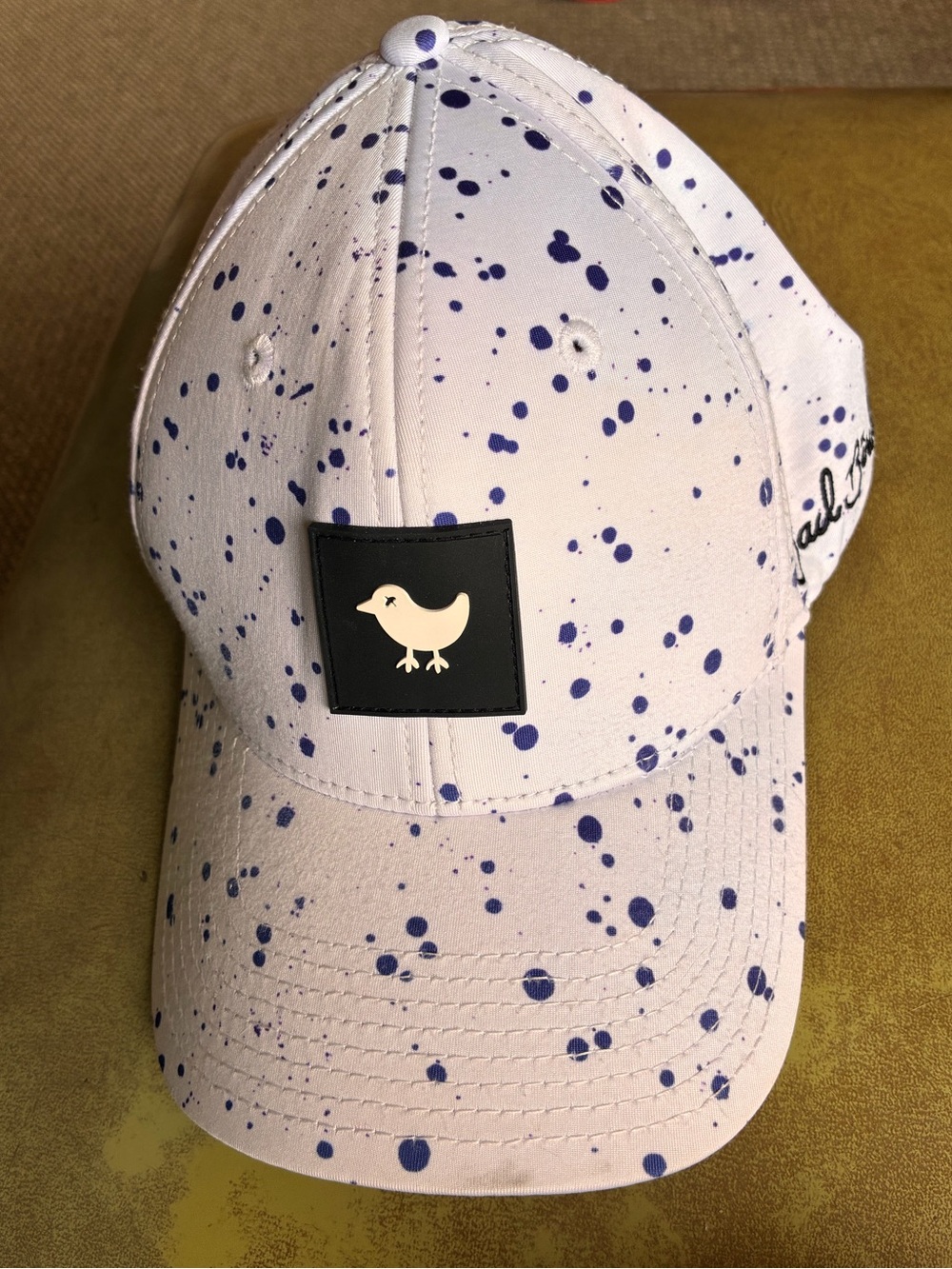 Bad Birdie splatter paint golf hat